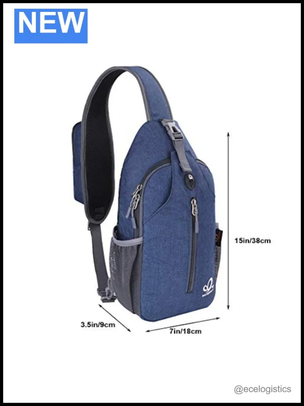 Crossbody Sling Backpack Travel Hiking Chest Daypack with Earphone Hole